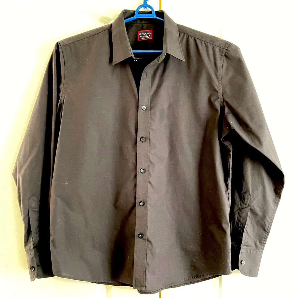 Untuckit black men’s Button Down Shirt size L - Picture 1 of 6